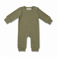 Waffle Knit Romper - Olive