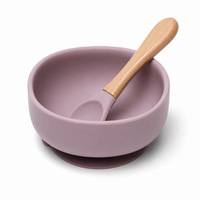 Silicone Bowl & Spoon Set - Dusty Rose