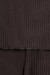 Tank & Short Rib-Knit Set - Brown