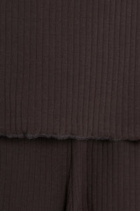 Tank & Short Rib-Knit Set - Brown