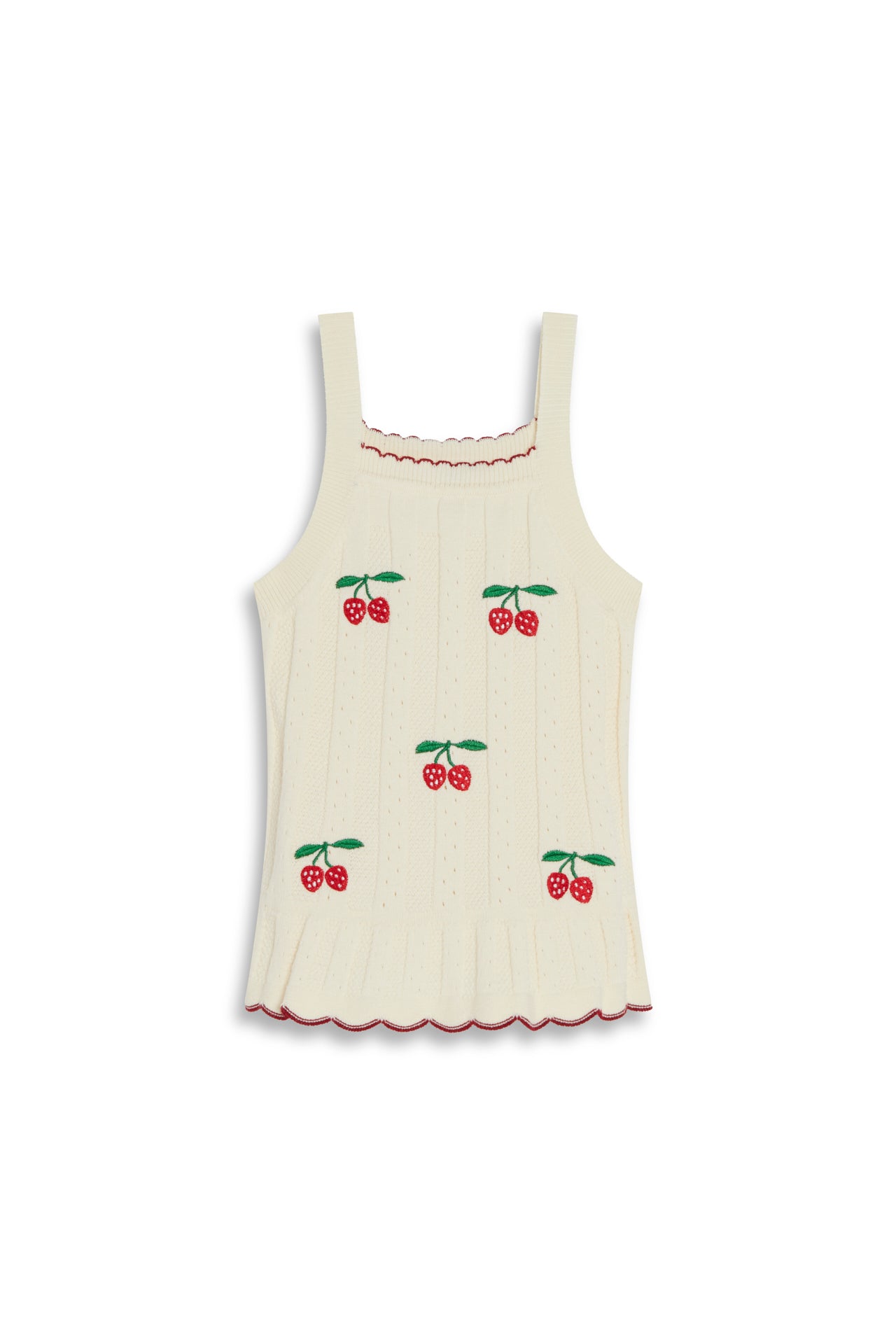 Sweater-Knit Cherry Tank Top