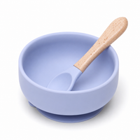 Silicone Bowl & Spoon Set - Purple