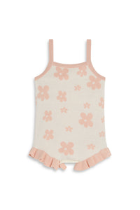 Sweater-Knit Floral Romper