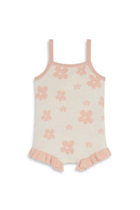 Sweater-Knit Floral Romper
