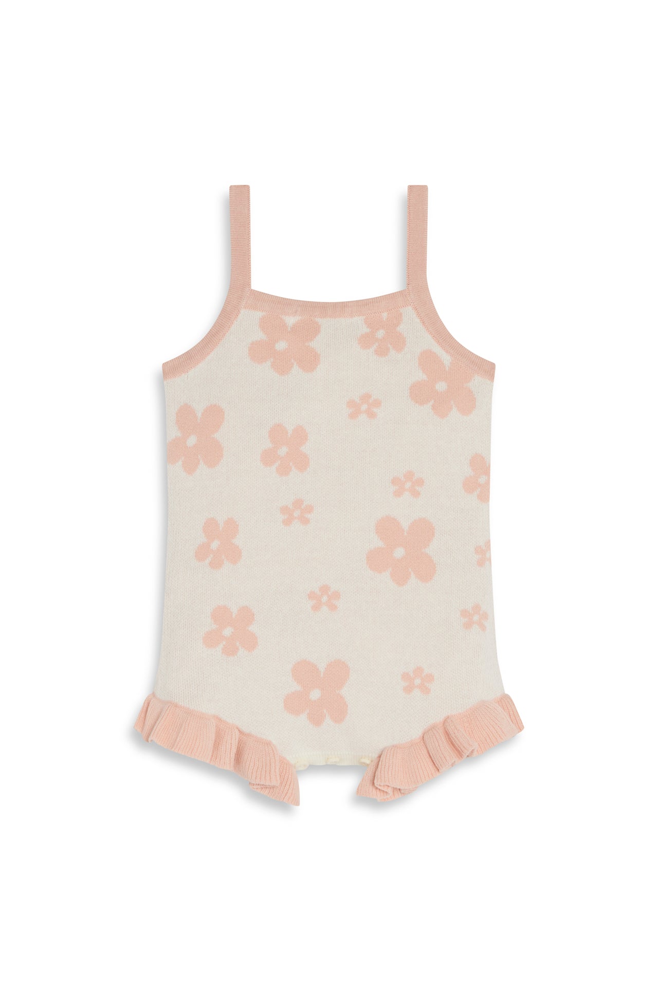 Sweater-Knit Floral Romper