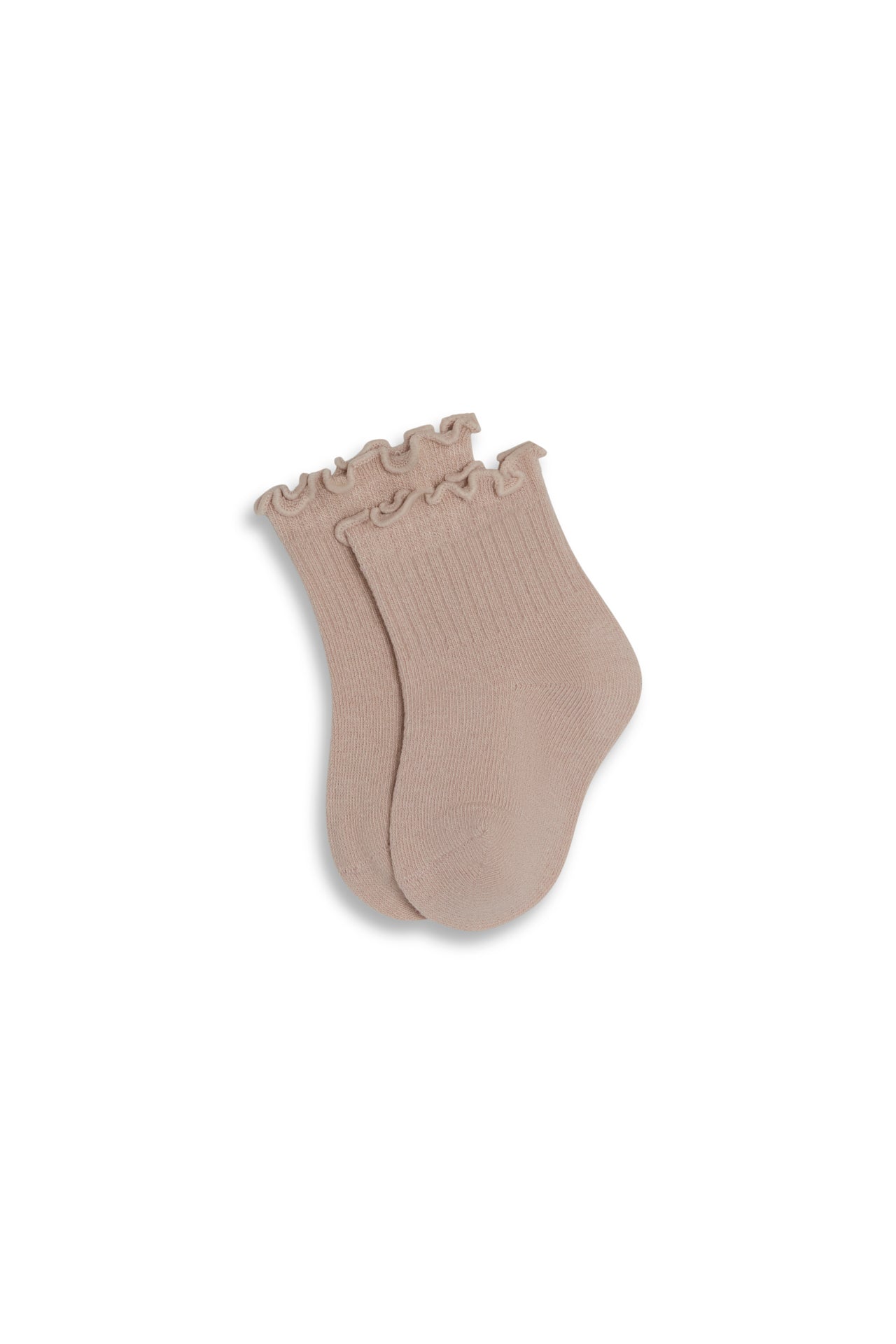 Ruffle Ribbed Quarter Sock - Soft Pink