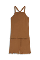Tank & Short Rib-Knit Set - Sepia
