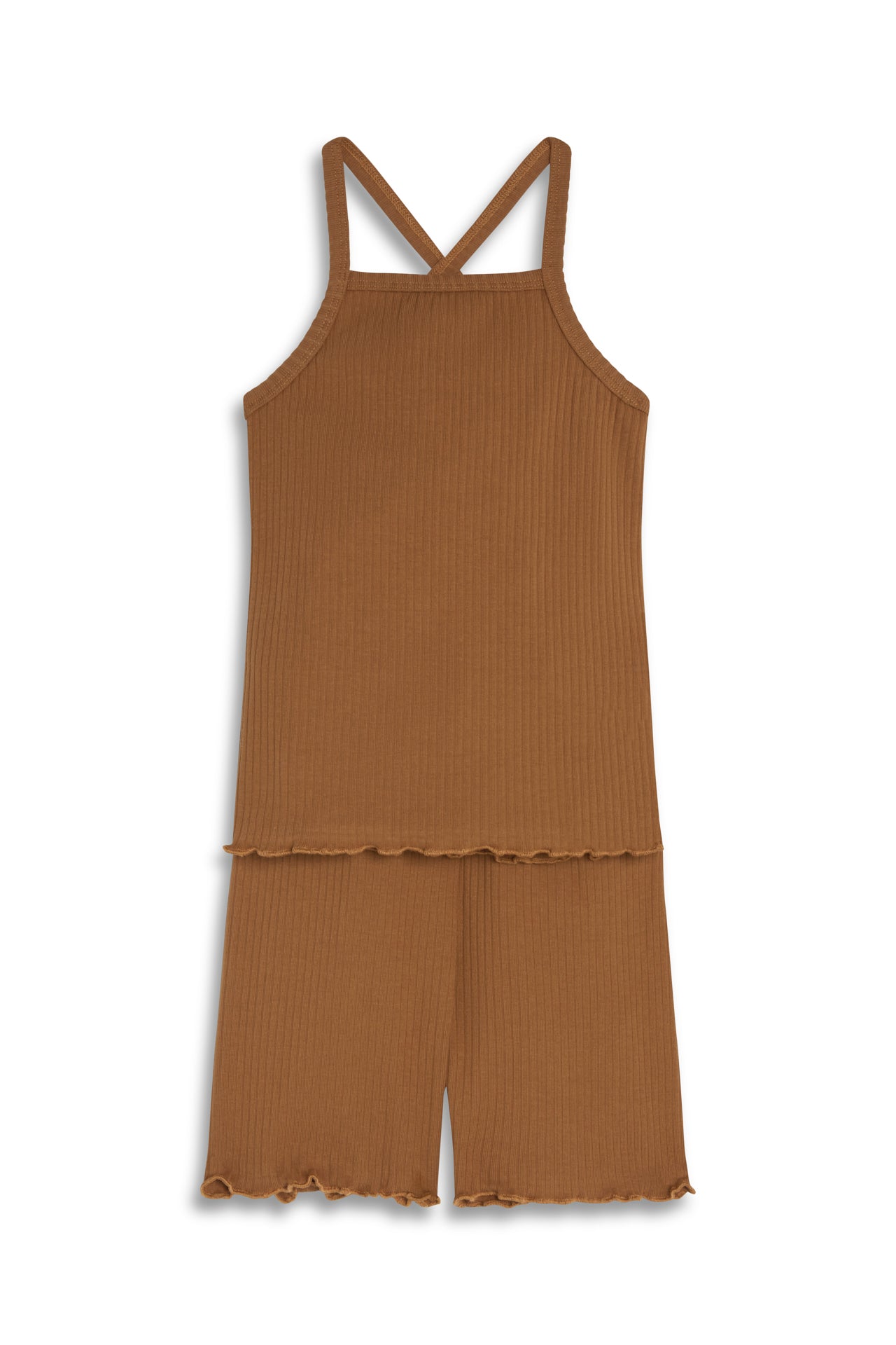 Tank & Short Rib-Knit Set - Sepia